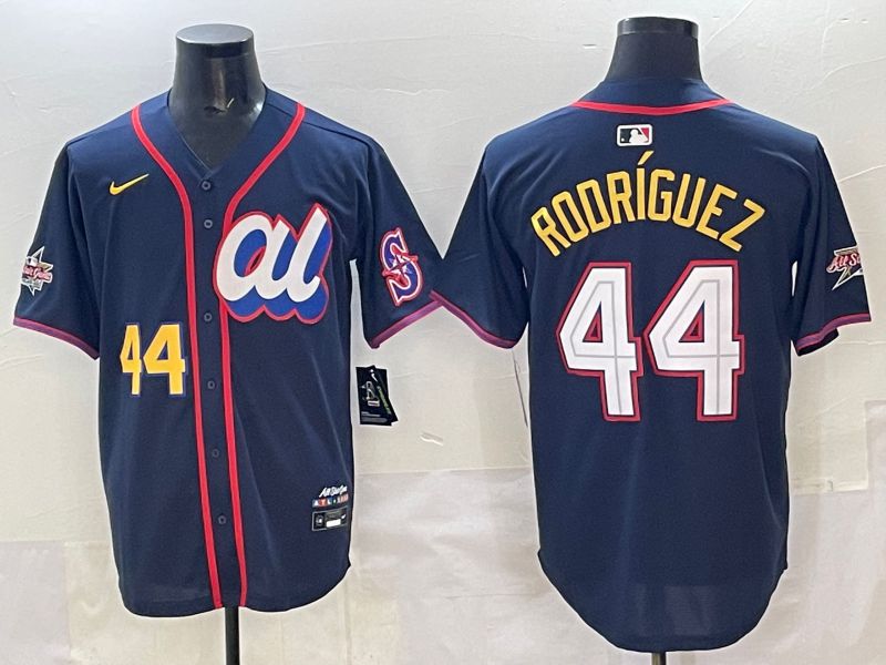 Men 2025 Seattle Mariners #44 Rodriguez dark Blue All star Nike MLB Jersey style 01